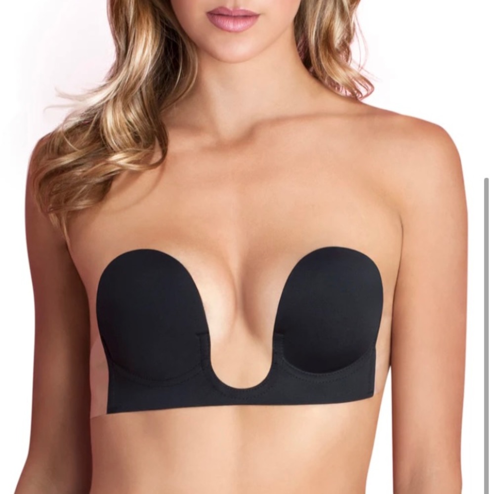 New Fashion Forms U Plunge Backless Strapless Bra in Black Size D Cup